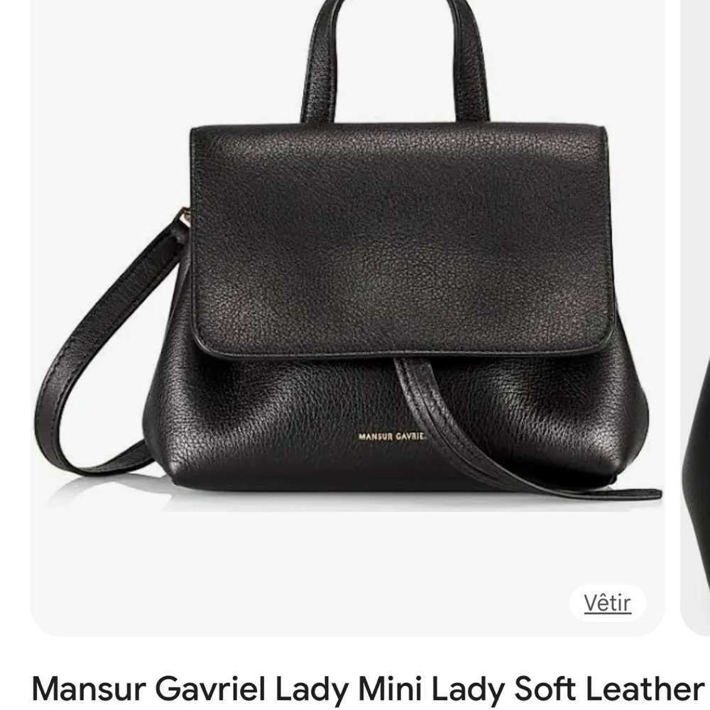 Mansur Gavriel Black Leather Mini Bag